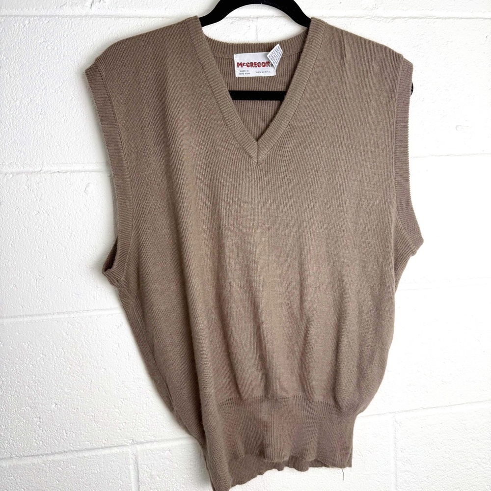 McGregor Men's VintageTaupe Sweater Vest Size LARGE